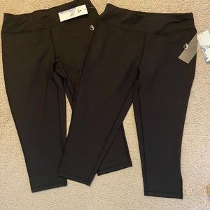 NWT (2) Icy Zone Capris Leggings black high waist compression Large Australia